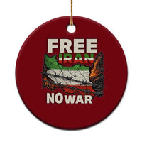 Free Iran No War Protest Graphic Ceramic Ornament Barbed Wire Freedom Human Rights Solidarity