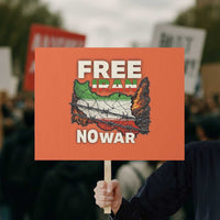 Free Iran No War Protest Graphic Protest Sign Barbed Wire Freedom Human Rights Solidarity