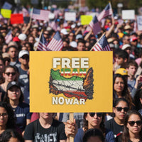 Free Iran No War Protest Graphic Protest Sign Barbed Wire Freedom Human Rights Solidarity