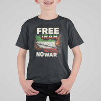 Free Iran No War Protest Graphic T Shirt For Kid Barbed Wire Freedom Human Rights Solidarity