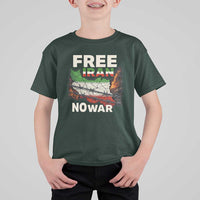 Free Iran No War Protest Graphic T Shirt For Kid Barbed Wire Freedom Human Rights Solidarity