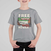 Free Iran No War Protest Graphic T Shirt For Kid Barbed Wire Freedom Human Rights Solidarity