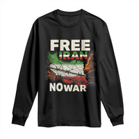 Free Iran No War Protest Graphic Long Sleeve Shirt Barbed Wire Freedom Human Rights Solidarity