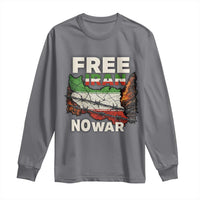 Free Iran No War Protest Graphic Long Sleeve Shirt Barbed Wire Freedom Human Rights Solidarity
