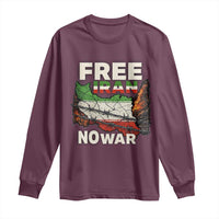 Free Iran No War Protest Graphic Long Sleeve Shirt Barbed Wire Freedom Human Rights Solidarity
