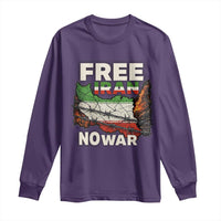 Free Iran No War Protest Graphic Long Sleeve Shirt Barbed Wire Freedom Human Rights Solidarity