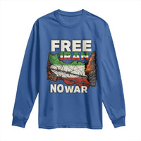 Free Iran No War Protest Graphic Long Sleeve Shirt Barbed Wire Freedom Human Rights Solidarity