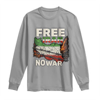 Free Iran No War Protest Graphic Long Sleeve Shirt Barbed Wire Freedom Human Rights Solidarity