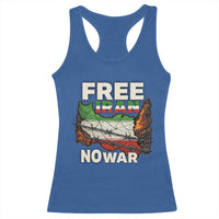 Free Iran No War Protest Graphic Racerback Tank Top Barbed Wire Freedom Human Rights Solidarity