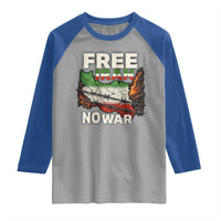 Free Iran No War Protest Graphic Raglan Shirt Barbed Wire Freedom Human Rights Solidarity