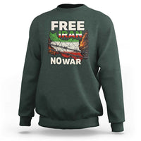 Free Iran No War Protest Graphic Sweatshirt Barbed Wire Freedom Human Rights Solidarity