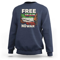 Free Iran No War Protest Graphic Sweatshirt Barbed Wire Freedom Human Rights Solidarity