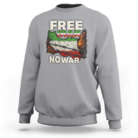 Free Iran No War Protest Graphic Sweatshirt Barbed Wire Freedom Human Rights Solidarity