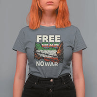 Free Iran No War Protest Graphic T Shirt For Women Barbed Wire Freedom Human Rights Solidarity