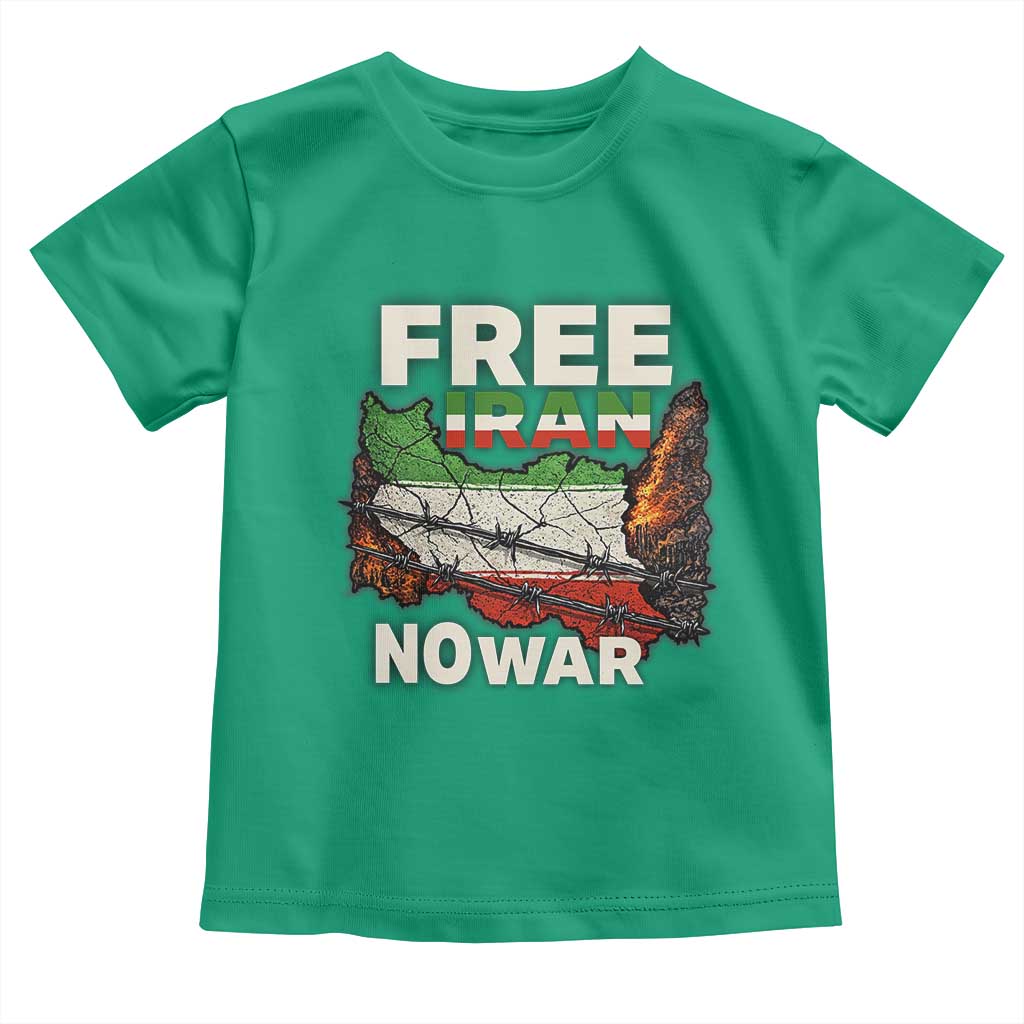 Free Iran No War Protest Graphic Toddler T Shirt Barbed Wire Freedom Human Rights Solidarity