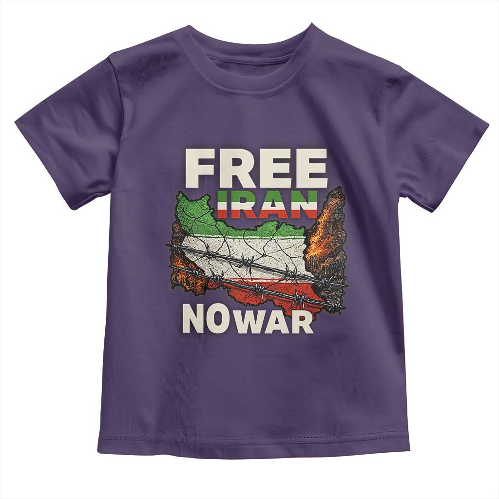 Free Iran No War Protest Graphic Toddler T Shirt Barbed Wire Freedom Human Rights Solidarity