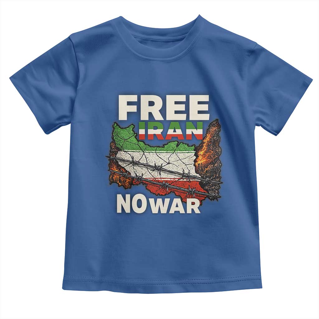 Free Iran No War Protest Graphic Toddler T Shirt Barbed Wire Freedom Human Rights Solidarity