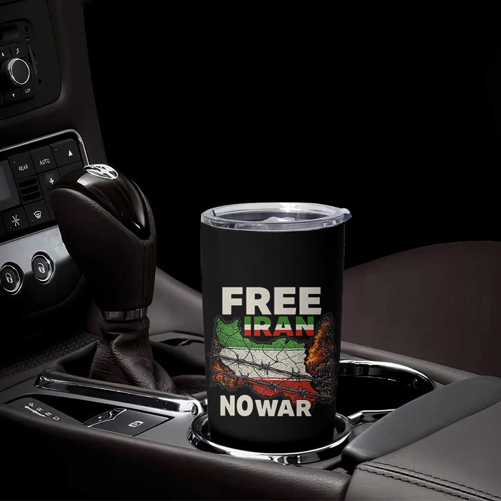 Free Iran No War Protest Graphic Tumbler Cup Barbed Wire Freedom Human Rights Solidarity