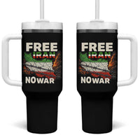 Free Iran No War Protest Graphic Tumbler With Handle Barbed Wire Freedom Human Rights Solidarity