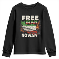 Free Iran No War Protest Graphic Youth Sweatshirt Barbed Wire Freedom Human Rights Solidarity