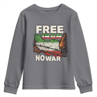 Free Iran No War Protest Graphic Youth Sweatshirt Barbed Wire Freedom Human Rights Solidarity