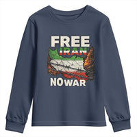 Free Iran No War Protest Graphic Youth Sweatshirt Barbed Wire Freedom Human Rights Solidarity