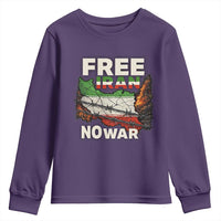 Free Iran No War Protest Graphic Youth Sweatshirt Barbed Wire Freedom Human Rights Solidarity