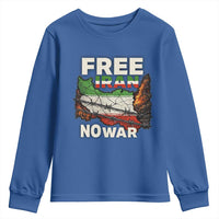 Free Iran No War Protest Graphic Youth Sweatshirt Barbed Wire Freedom Human Rights Solidarity