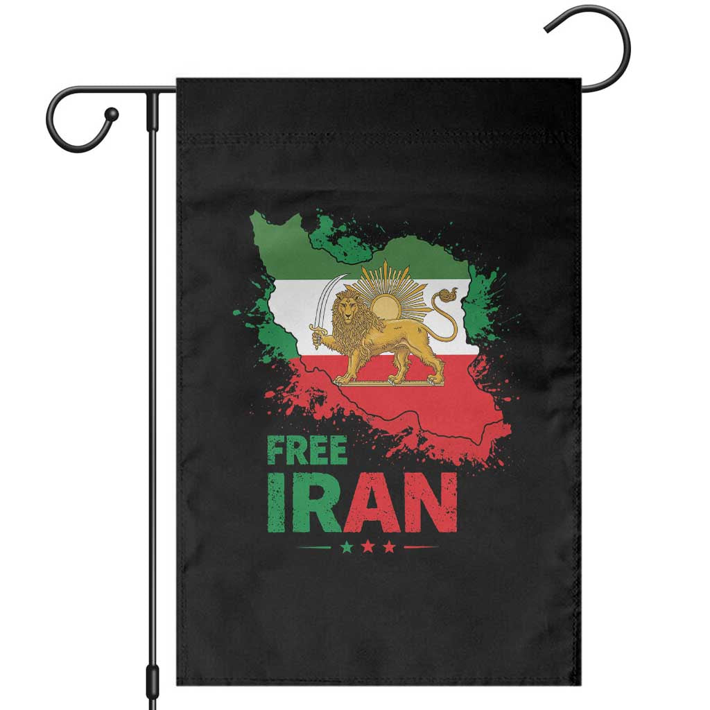 Free Iran Lion And Sun Map Graphic Garden Flag Persian Heritage Freedom Support