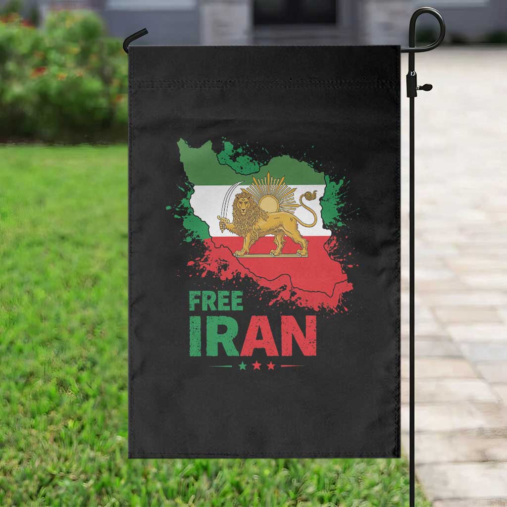 Free Iran Lion And Sun Map Graphic Garden Flag Persian Heritage Freedom Support