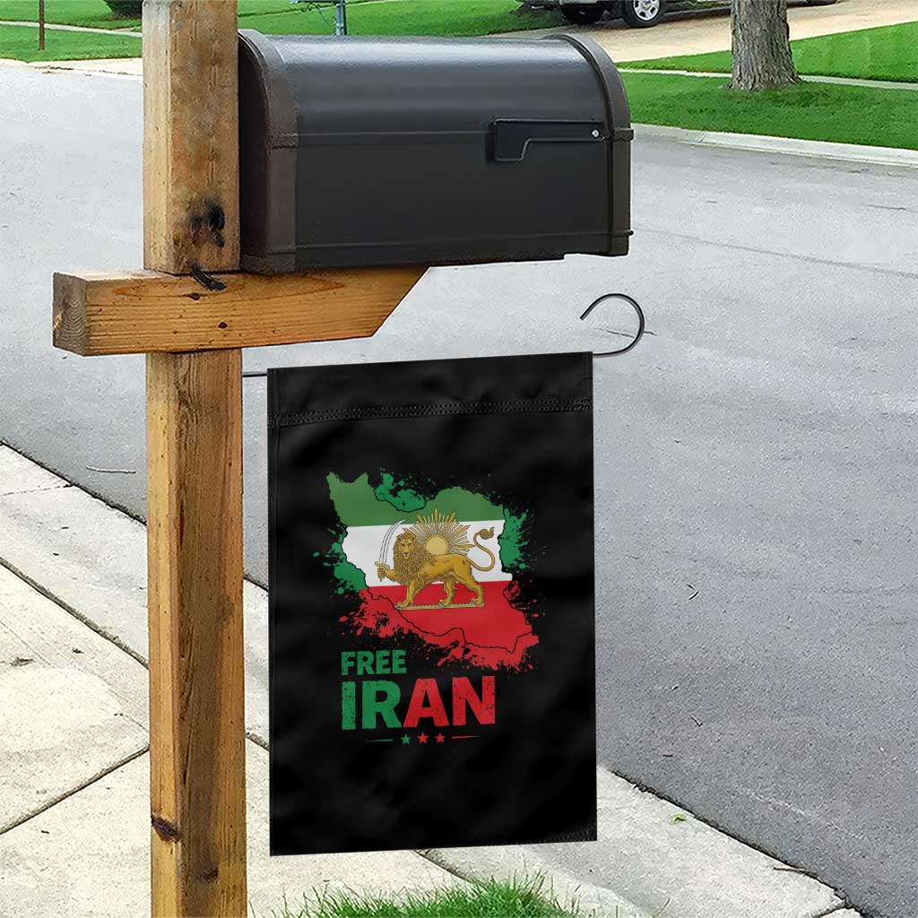 Free Iran Lion And Sun Map Graphic Garden Flag Persian Heritage Freedom Support