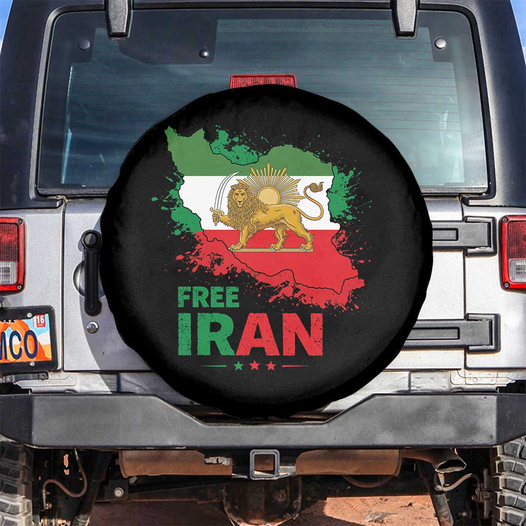 Free Iran Lion And Sun Map Graphic Spare Tire Cover Persian Heritage Freedom Support