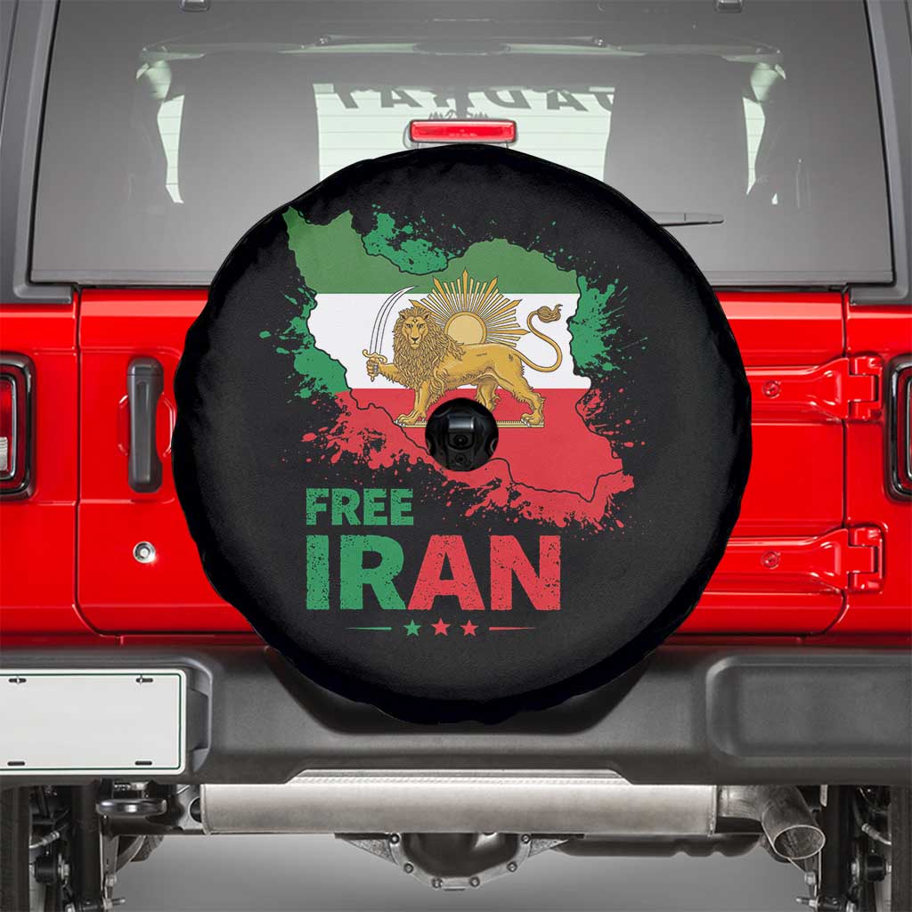 Free Iran Lion And Sun Map Graphic Spare Tire Cover Persian Heritage Freedom Support