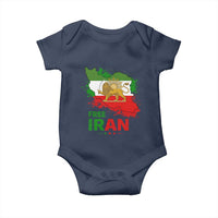 Free Iran Lion And Sun Map Graphic Baby Onesie Persian Heritage Freedom Support