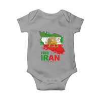 Free Iran Lion And Sun Map Graphic Baby Onesie Persian Heritage Freedom Support