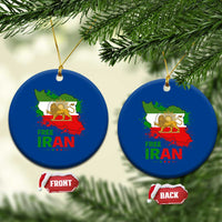 Free Iran Lion And Sun Map Graphic Ceramic Ornament Persian Heritage Freedom Support