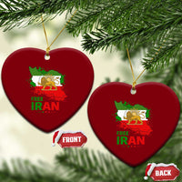 Free Iran Lion And Sun Map Graphic Ceramic Ornament Persian Heritage Freedom Support