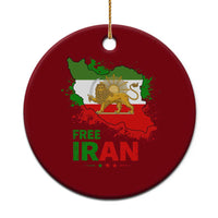 Free Iran Lion And Sun Map Graphic Ceramic Ornament Persian Heritage Freedom Support