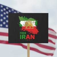 Free Iran Lion And Sun Map Graphic Protest Sign Persian Heritage Freedom Support