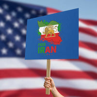 Free Iran Lion And Sun Map Graphic Protest Sign Persian Heritage Freedom Support