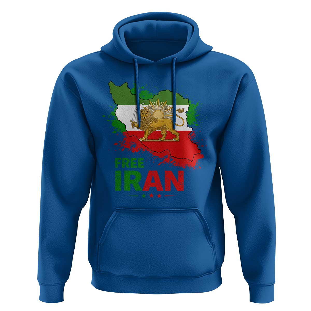 Free Iran Lion And Sun Map Graphic Hoodie Persian Heritage Freedom Support