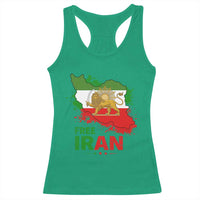 Free Iran Lion And Sun Map Graphic Racerback Tank Top Persian Heritage Freedom Support