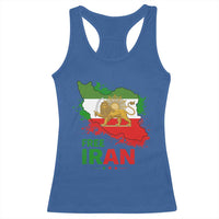 Free Iran Lion And Sun Map Graphic Racerback Tank Top Persian Heritage Freedom Support