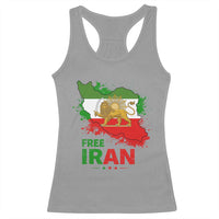 Free Iran Lion And Sun Map Graphic Racerback Tank Top Persian Heritage Freedom Support