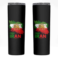 Free Iran Lion And Sun Map Graphic Skinny Tumbler Persian Heritage Freedom Support