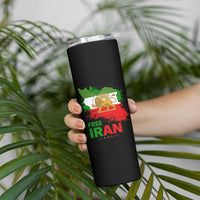 Free Iran Lion And Sun Map Graphic Skinny Tumbler Persian Heritage Freedom Support