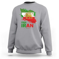 Free Iran Lion And Sun Map Graphic Sweatshirt Persian Heritage Freedom Support