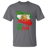 Free Iran Lion And Sun Map Graphic T Shirt Persian Heritage Freedom Support