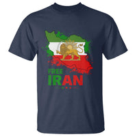 Free Iran Lion And Sun Map Graphic T Shirt Persian Heritage Freedom Support
