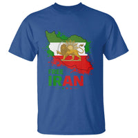 Free Iran Lion And Sun Map Graphic T Shirt Persian Heritage Freedom Support